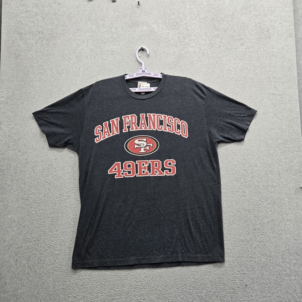 San Francisco 49ers Men Shirt XL Gray Majestic Graphic Team Logo Short Sleeve